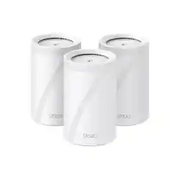 TP-Link Tri-Band WiFi 7 BE10000 Whole Home Mesh System (Deco BE63) | 6-Stream 10 Gbps | 4 × 2.5G Ports Wired Backhaul, 4× Smart Internal Antennas | VPN, AI-Roaming, MU-MIMO, HomeShield (3-Pack)