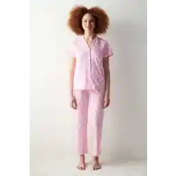 Penti Cuteness Printed Pembe Gömlek Pantolon Pijama Takımı