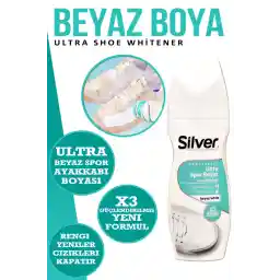 Silver X3 Etkili Güçlendirilmiş Ultra Beyaz Spor Bez Ve Kumaş Likit Ayakkabı Boyası 75 ml