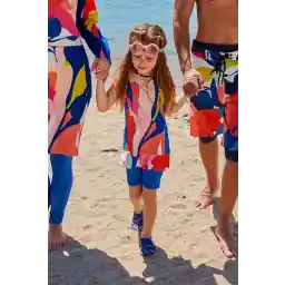 Marina Taytlı Kolsuz Saks Kız Çocuk Mayo K2320