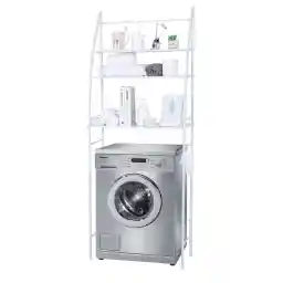 SKY-TOUCH Washing Machine Storage Shelf Rack 3 Tiers, Bathroom Shelves Toilet Shelf Space Saving,Easy to Assemble Bathroom Storage Shelf No Drilling White,25x65x166 cm