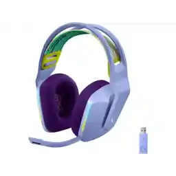 Logitech G733 LIGHTSPEED Wireless Gaming Headset with suspension headband, LIGHTSYNC RGB, Blue VO!CE mic technology and PRO-G audio drivers - Lilac Logitech G733 LIGHTSPEED Wireless Gaming Headset with suspension headband, LIGHTSYNC RGB, Blue VO!CE mic technology and PRO-G audio drivers - Lilac
