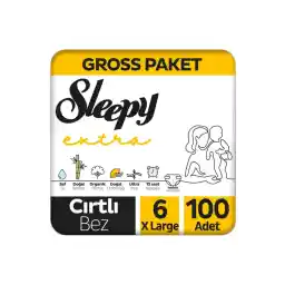 Sleepy Extra Günlük Aktivite Gross Paket Bebek Bezi 6 Numara Xlarge 100 Adet