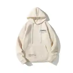 Altamira Unisex Bej Happiest Baskılı Oversize Kapşonlu Sweatshirt