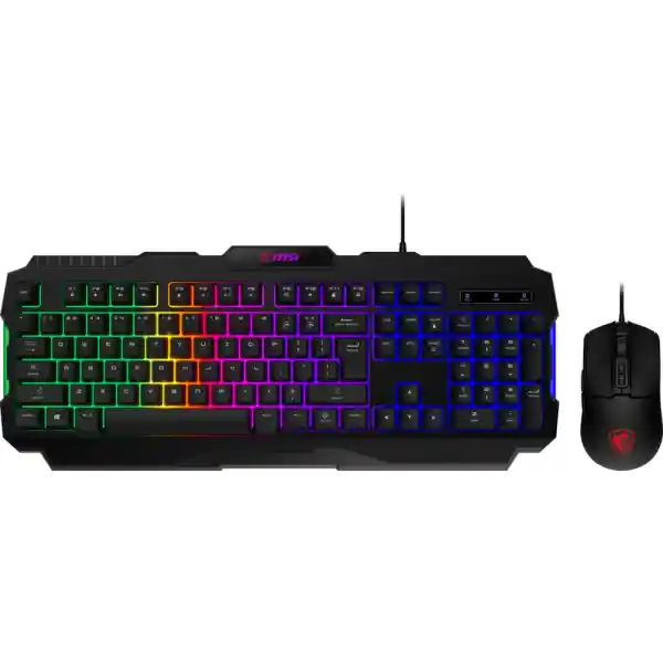 MSI Forge GK100 Combo – Gaming RGB Keyboard & Mouse Set, 19-Key Anti-Ghosting, 6400 DPI Optical Sensor, 6-Mode RGB, up to 6,400 DPI, Black