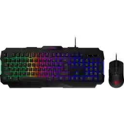 MSI Forge GK100 Combo – Gaming RGB Keyboard & Mouse Set, 19-Key Anti-Ghosting, 6400 DPI Optical Sensor, 6-Mode RGB, up to 6,400 DPI, Black
