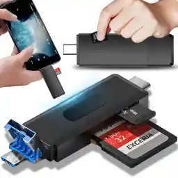 Kartenlesergerät Kartenleser Speicherkartenleser Cardreader 5 in1 Card Reader für USB Micro SD SDXC SDHC TF UHS-I MMC Adapter Multi Lesegeraet Retoo