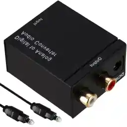 Audio Konverter Wandler Digital Adapter Toslink SPDIF Analog Konverter Adapter Koaxial Da Wandler Optisch auf auf Klinke 3,5mm Cinch RCA Schwarz Retoo