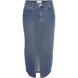 Noisy may Rok Nmkath Nw Slit Midi Skirt Vi477mb N 27030068 Medium Blue Denim Dames Maat - M