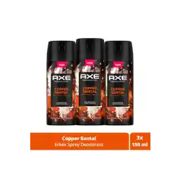 Axe Premium Collection Erkek Sprey Deodorant Copper Santal 72 Saat Ferahlık 150 ml X3