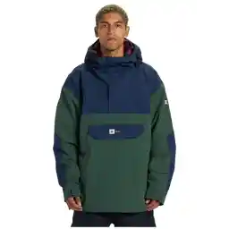 ADYTJ03062_DC-43 ANORAK Lacivert - Yeşil Kapüşon Yaka Uzun Erkek Kayak Montu