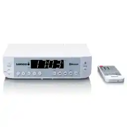Lenco KCR-100WH - FM-Küchenradio mit Bluetooth®, LED-Beleuchtung und Timer - Weiß