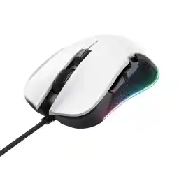 Trust Gaming GXT 922W Ybar Gaming Maus mit RGB LED-Beleuchtung, 200-7200 DPI, USB Kabel 2,1 m, Erweiterte Software, PC Maus mit 6 Programmierbare Tasten für Computer und Laptop - Weiß