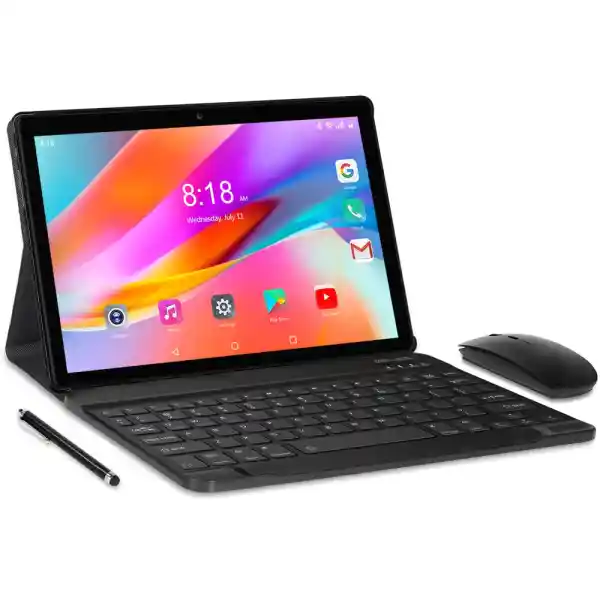 LNMBBS Tablets 10 Zoll (25.54cm) mit Tastatur, Android 10.0, Octa-core Tablet PC, 4GB RAM, 64GB ROM, 1200x800 FHD, 4G LTE Dual SIM, WLAN, GPS, N10, Farbe: Grau