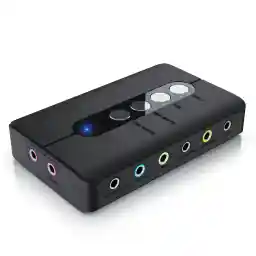 CSL USB 7.1 Soundkarte extern - 7.1 Surround Sound – Stereo Audio Adapter - Lautstärkeregelung - Anschluss für Kopfhörer, Mikrofon - Mikrofonstummschaltung - für PC - Windows 10 11