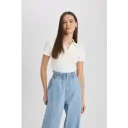 Defacto Fitted Polo Yaka Fitilli Kaşkorse Kısa Kollu Tişört A0379ax24sm