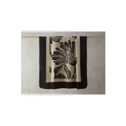 English Home Floreo Pamuklu Tek Kişilik Battaniye Bej - Siyah