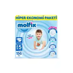 Molfix Bebek Bezi 5 Beden Junior Hiper Ekonomi Paketi 156 Adet