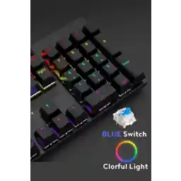 Rever Blue Switch Mekanik Gaming Oyuncu Klavyesi Colorfull RGB Işıklı