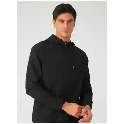 S202168-001 Micro Zip Jacket Siyah Erkek Zip Ceket