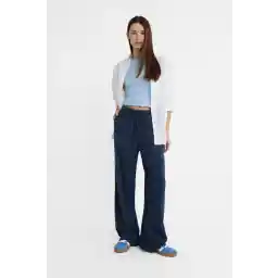 Stradivarius Dökümlü keten pantolon