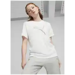 Beyaz Kadın Yuvarlak Yaka T-Shirt EVOSTRIPE Tee