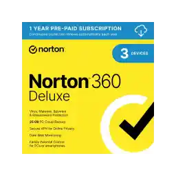 Norton 360 Deluxe 2026, Antivirus software for 3 Devices with Auto-Renewal – Includes Advanced AI Scam Protection, VPN & PC Cloud Backup [Download]