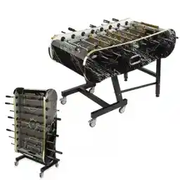 میز فوتبالدستی تاشو کف چوبی ST22 B | مشکی/طوسی