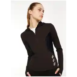 rformance Coll. Full Zip Sweatshirt Siyah Kadın Fermuarlı Yaka Regular Fit Sweatshirt