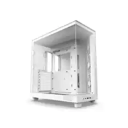 NZXT H6 FLOW Compact Dual-Chamber Mid-Tower Airflow Case, White, CC-H61FW-01