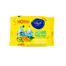دستمال مرطوب نرم و پاک کننده کودک دافی بسته 20 عددی