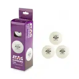 توپ پینگ پنگ استاگ 3 ستاره سوپریم 40+ بسته 3 عددی | سفید