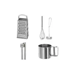 IKEA 4 Lü Set, Idealısk Rende 2'li Çırpıcı Seti Koncıs Çelik Sarımsak Ezici Un Eleği