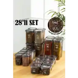 Vienev Serigrafi Etiketli 28li Peggy Kare Erzak Ve Baharat Full Set 8(1,2, 0,55, 0,45) 4x(1,75)