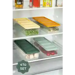 Vienev 4'lü Renkli Kapaklı Bella Buzdolabı Düzenleyici 1,65 Litre