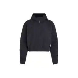 00GWS4O515BAE-PW - Wind Jacket Kadın Siyah Kapüşon Yaka Normal Kalıp Rüzgarlık