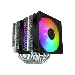 Cooler Master Hyper 620S Dual Tower CPU Air Cooler, ARGB Sync, 120mm PWM Fan, 6 Copper Direct Contact Heat Pipes, 154.9mm Tall, Brackets AMD Ryzen AM5/AM4, Intel LGA 1851/1700/1200 (RR-D6NA-17PA-R1)