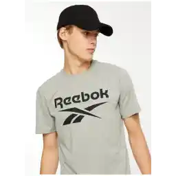 100071173 REEBOK IDENTITY STACKE Gri Melanj Erkek Yuvarlak Yaka Standart fit T-Shirt