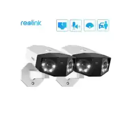 REOLINK Duo 2 PoE-2 Pack 4K PoE Security Camera System, IP Outdoor Camera in 180° FoV by Dual-Lens, Human/Vehicle/Pet Detection, Color Night Vision, Two Way Talk, Up to 256GB Micro SD Card