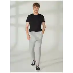 100067631 RI FT Left Leg Jogg Gri Melanj Erkek Standart fit Eşofman Altı