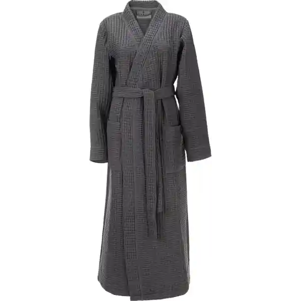 LINNICK Wafel Badjas - Maat M - Dark Grey - Sauna badjas - 100% Katoen Badjas Dames - Badjas Heren