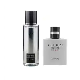 عطر جیبی مردانه مدل Allure Homme Sport النترا تاینی به همراه بادی اسپلش مردانه مدل Vip | النترا