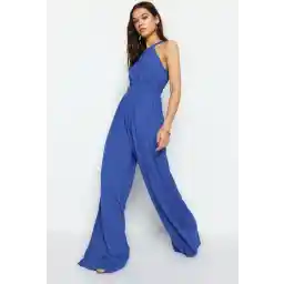 Trendyol Geweven Mini-Jumpsuit Met Kaneelbloemmotief En Trekkoord In De Taille Twoss23Tu00121