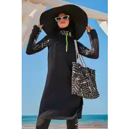 Marina H2O Yüzücü Serisi Siyah Tesettür Mayo M2331