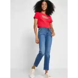 Mid Rise Straight Jeans