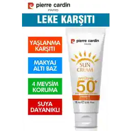 Pierre Cardin SPF 50 Leke Karşıtı Yüksek Koruyucu Yüz Güneş Kremi 75 ML Normal Ve Kuru Ciltler İçin
