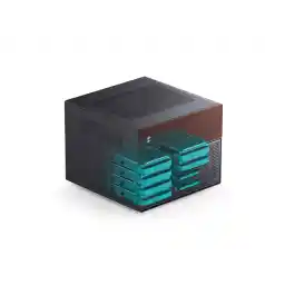 JONSBO N4 BLACK NAS mini Chassis, Walnut Wood, 8-Drive Bay/6*3.5 "HDD (4 hot-swap,2 non hot-swap), 2*2.5SSD,Micro ATX/ITX Case, USB3.2Gen2Type-C, 1x120mm Fan built-in, Black