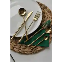 AROW Elegance 36 Parça Lüx Çatal Bıçak Kaşık Takımı Gold