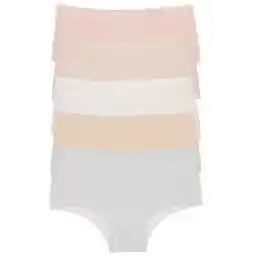 Nicoletta Kadın Külot 5 Li Paket Yüksek Bel Pamuklu Likrali Ekru