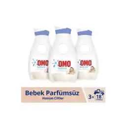 Omo Bebek Sıvı Çamaşır Deterjanı Parfümsüz Hipoalerjenik 900 ml 18 Yıkama 3 Adet